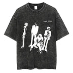 Japanese Anime Nana Osaki Print Vintage Washed Tshirt Harajuku Streetwear Graphic T-Shirt Summer Short Sleeve Cotton Tshirt