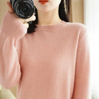 Autumn And Winter Thin Sweater Women's Round Neck Pullover Casual Knitted Top Women's Short Underlay Fashion 18 Colors - Matrix Studios