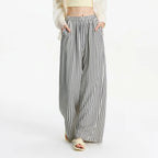 Semir Elastic Waist Casual Pants Women Lazy Chic 2025 Summer New Striped Wide Leg Lengthening Trousers for Daily Walks