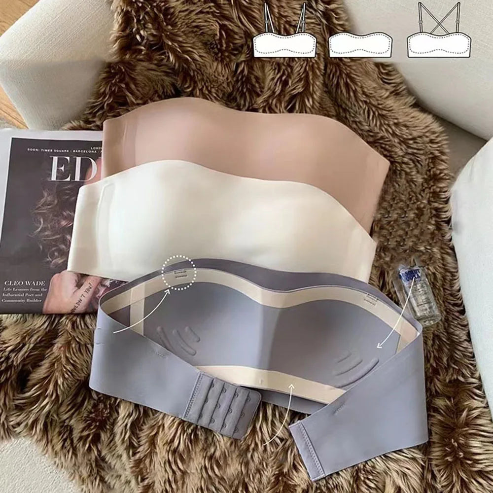 Sexy Seamless Tube Top Bra Invisible strapless Bras Women Underwear thin Non slip Push up Bralette Wireless Female Lingerie - Matrix Studios
