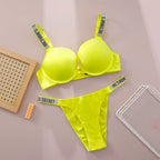 New V Lace Lingerie Set Bra and Brief Women's Sexy Bra and Panty Set Comfortable push up Shapewear Adjustable Padded Gathered - Matrix-studios.com