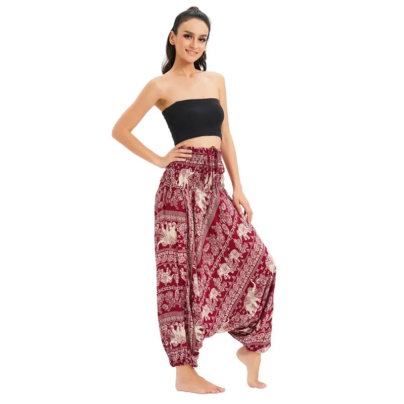 Bohemian Pants Women Pantalones Mujer Hippie High Waist Rayon Harem Baggy Boho Yoga Beach Wear Pour Femme Calca Feminina Printed - Matrix Studios