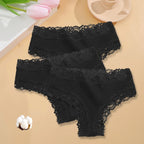 3PCS/Set Women Sexy Lace Panties Cotton Seamless Brazilian Panties Female Sexy Low Rise Soft Underwear G-String Lingerie S-XL - Matrix Studios