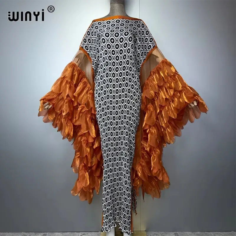 WINYI Pleated Elastic Slim Dress Beach Cover Up Kaftan Abaya Dubai Luxury Party Dress Crimping Evening Dress Abaya Muslim Woman - Matrix-studios.com