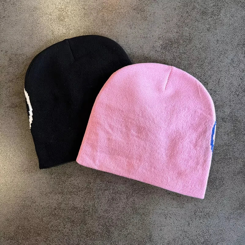Printed Knit Hat Fashion Hip-Hop Trendy Winter Warm Knit Hat Unisex Pullover Hat