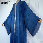 WINYI High Quality Comfortable Women Soft Cardigan Loose Dress Party Boho Maxi Beach Holiday Swimming Cover Ups Africa Kimono - Matrix Studios