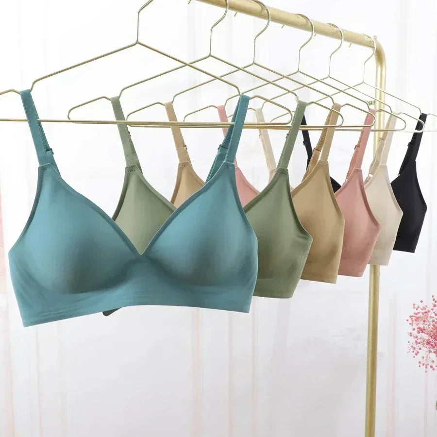 Latex Jelly Underwear Seamless Bras for Woman Wireless Sleep Removable Padded Bralette One Piece Brassiere No Wire Comfortable - Matrix Studios