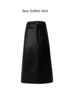 AP 2026 Women Washed Sweater Autumn and Winter Cable Sweater Stretch Skirt and Fashion Leather Skirt - Matrix Studios
