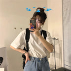 Summer solid color college style sport polo shirt new shirt collar short sleeved T-shirt for women - Matrix-studios.com