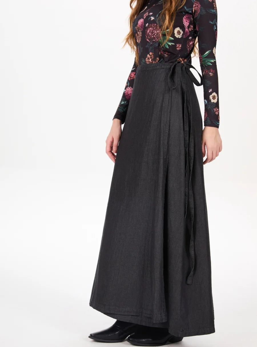 AS AW25 denim one pieces  wrap skirts adjustable waist woman clothing - Matrix-studios.com