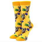 Novelty Woman Socks Harajuku Cotton Funny Happy Cartoon Cat Dog Pattern Unisex Socks Men Novelty Kawaii Socks - Matrix Studios