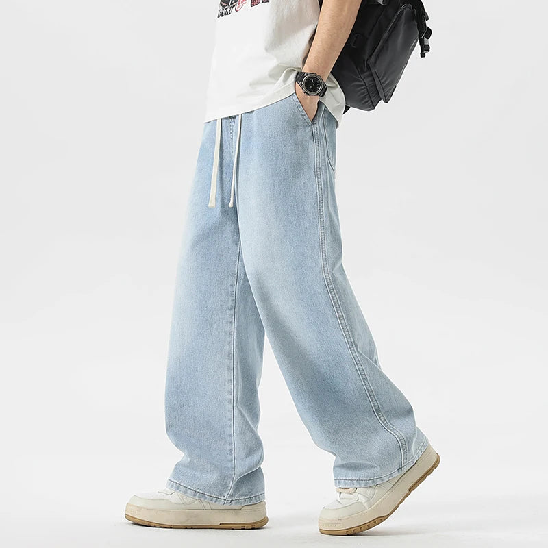 Men's Jeans American Loose Wide-leg Loose Straight Casual Trousers Street Hip-hop Baggy Jeans Black Grey  Blue Streetwear Men - Matrix Studios