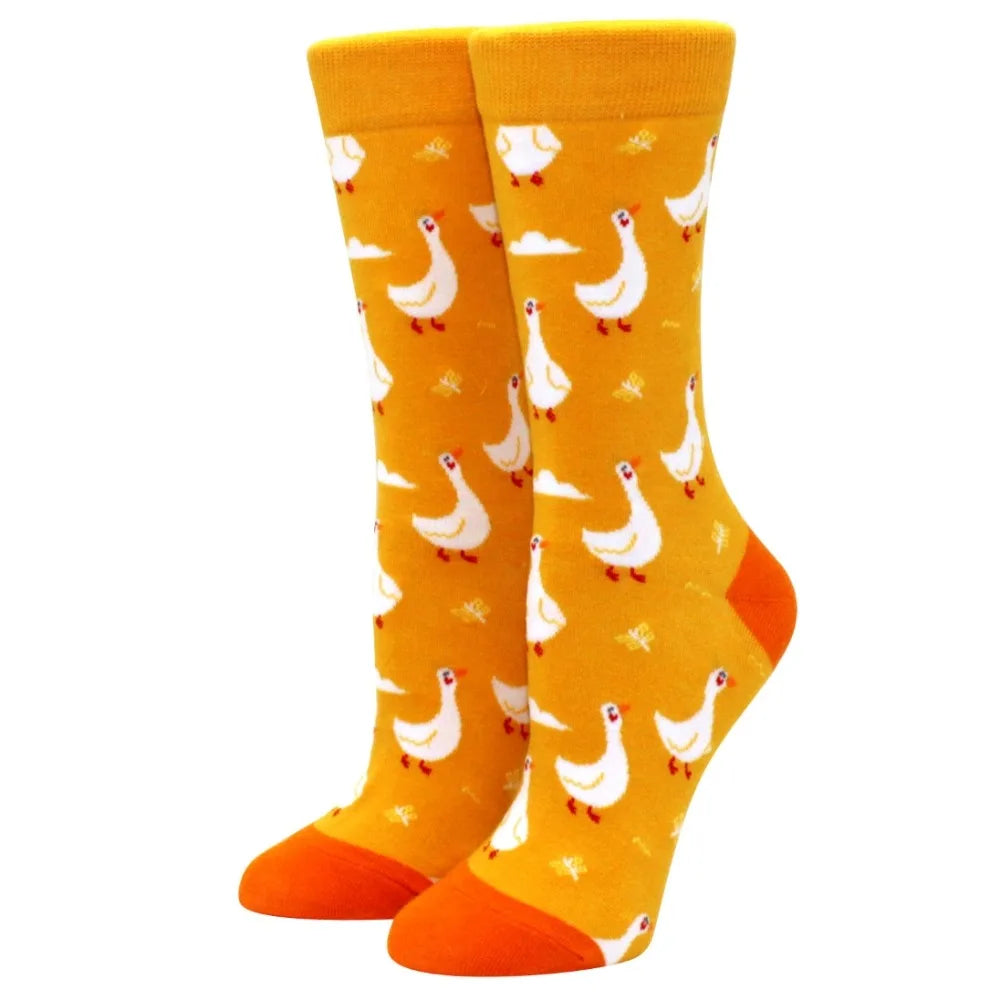 Novelty Woman Socks Harajuku Cotton Funny Happy Cartoon Cat Dog Pattern Unisex Socks Men Novelty Kawaii Socks - Matrix Studios