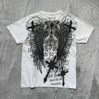 Classic Y2K Gothic Style T-shirt Print Oversized T Shirt High Street Shirts Gothic Round Neck Cotton Tops New Mens Women T Shirt - Matrix-studios.com