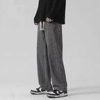 2026 New Streetwear Loose Jeans Men Korean Style Fashion Loose Straight Wide Leg Pants Men's Brand Clothing Black Light Blue - Matrix Studios