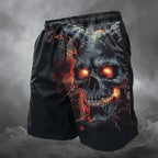 Fashion Horror Skull Pattern Beach Shorts For Men Fashion Summer 3D Printed Swim Trunks Loose Streetwear Hip Hop Short Pants
