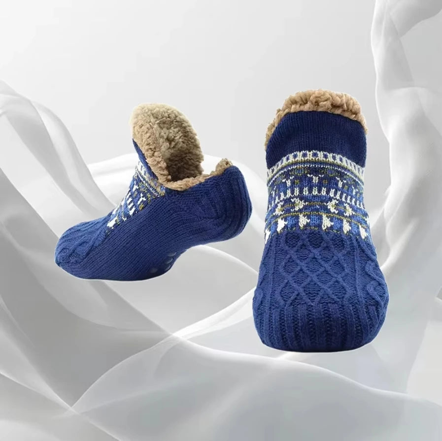 6/5/4/3/2/1Women's Warm Solid Color Floor Socks Non Slip Plush Knitted Coral Fleece Socks No Show Socks - Matrix Studios