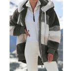 Oversized Jacket for Women Coat 2025 Autumn Winter Warm Plush Pocket Hooded Streetwear Loose Lady Zipper Cashmere Outerwear Coat - Matrix-studios.com