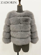 ZADORIN S-6XL Mink Coat Winter Black White Faux Fur Coat Woman Elegant Fluffy Faux Fur Jacket Top Short Fur Coats Woman Clothing - Matrix Studios