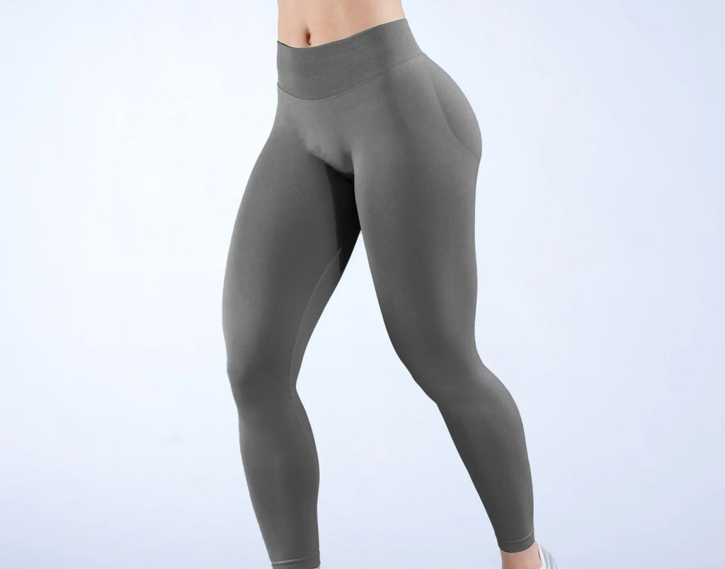 Logo Seamless Women's Solid Waist Yoga Pants Three-Section Waist Sexy Hip-Lifting Tight Sports Fitness Exercise Pants - Matrix-studios.com