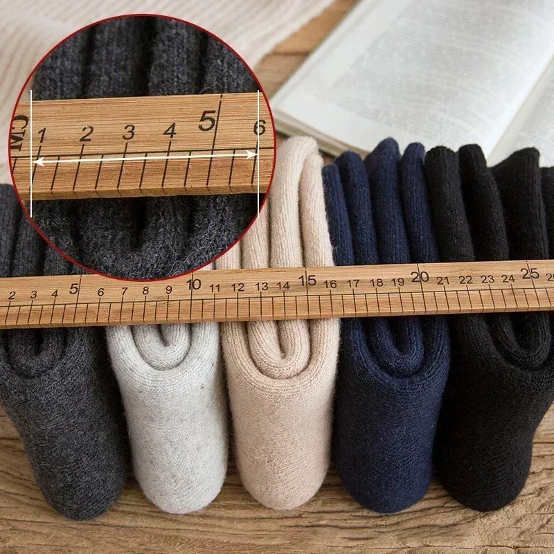 3 Pairs Men Women Wool Socks Couples Solid Winter Snow Chrismas Gift Thermal Cashmere Marino Thickened Fleece Terry Loop socks - Matrix Studios