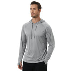 Summer Men's Long Sleeve UPF 50+ Hoodie T-Shirts, Rash Guard Quick Dry T-shirt Outdoor Sport Running Pullover - Matrix Studios