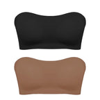 Women's Sexy Strapless Push Up Bra Removable Padded Seamless Ice Silk Top Women Invisible Beauty Back Anti-slip Off-shoulder Bra - Matrix Studios