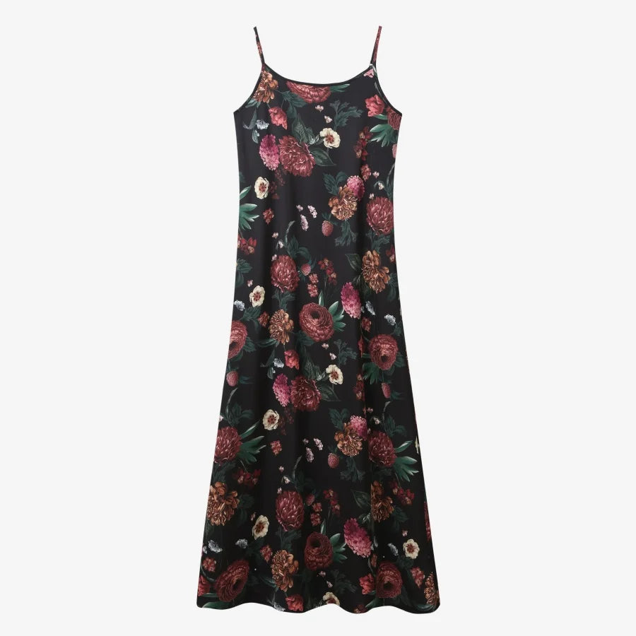 AS AW25 elegance slip satin dress + knitting cross top +mockneck woman clothing set adjustable maxi floor length - Matrix-studios.com