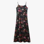 AS AW25 elegance slip satin dress + knitting cross top +mockneck woman clothing set adjustable maxi floor length - Matrix-studios.com