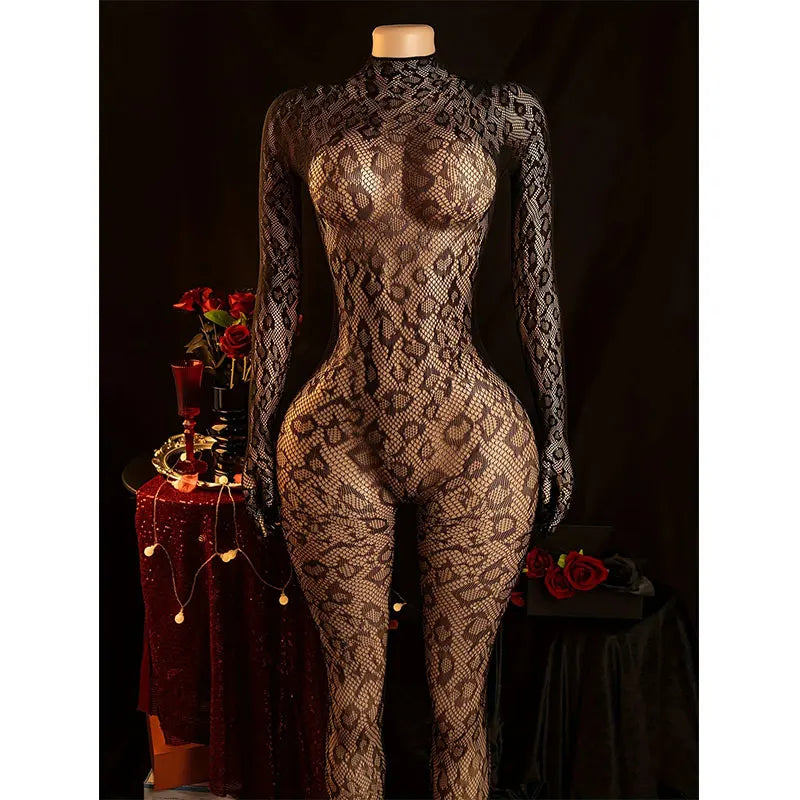 Fishnet Jumpsuit Hot Backless Sexy For Women Ultra-thin Summer Body Stocking Long Sleeve Mesh Lingerie Leotard Cosplay Jump Suit - Matrix Studios