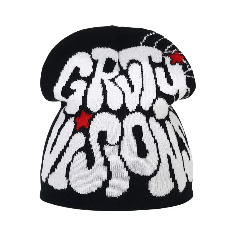 Y2K Letter Knitted Winter Autumn Beanie Cap Men Women Kanye Beanies Gorras Hombre Top Warm Skiing Hat Ear Hats Hip Hop Skullcap - Matrix-studios.com