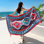 23 Styles 90x180cm Travel Beach Pareo Sunscreen Cover-Ups Women Large Dress Bikini Bathing Brazilian Swimwear Sarong Wrap Scarf - Matrix Studios