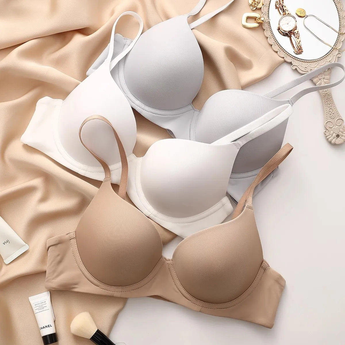 Plus Size Lingerie for Women Seamless Push Up Bra Sexy Thin Cup Cotton Brassiere Comfortable Underwie Female C D E Cup Underwear - Matrix Studios