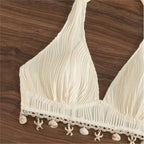 Women's Bikinis And Tankinis New Swimsuit Sexy Halter Neck Bikini Two Piece Set Solid Color Leace-up Backless Temperament Trendy - Matrix-studios.com