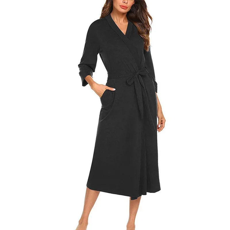 Large Size Cotton Bath Robe Women’s Casual Spring Autumn Sleepwear Woman Home Wear Bathrobe Long Sleeve Cotton Shower Clothing - Matrix-studios.com
