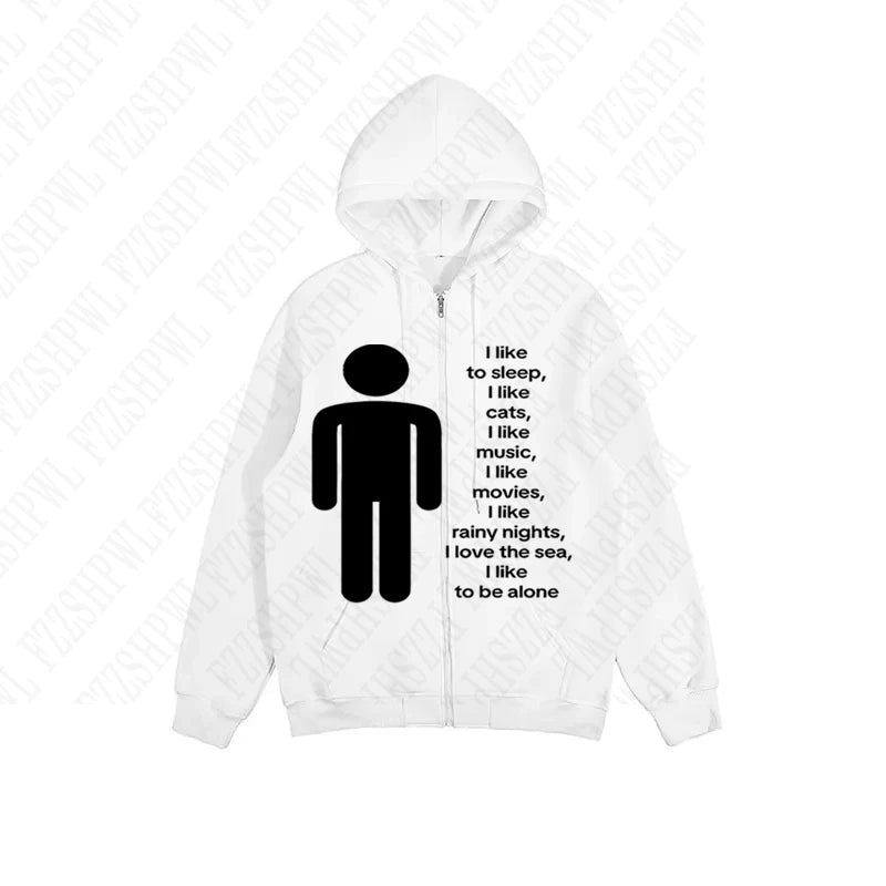 American y2k Harajuku street vintage trend autumn and winter, unique hip-hop punk print for both men and women, pullover hoodie