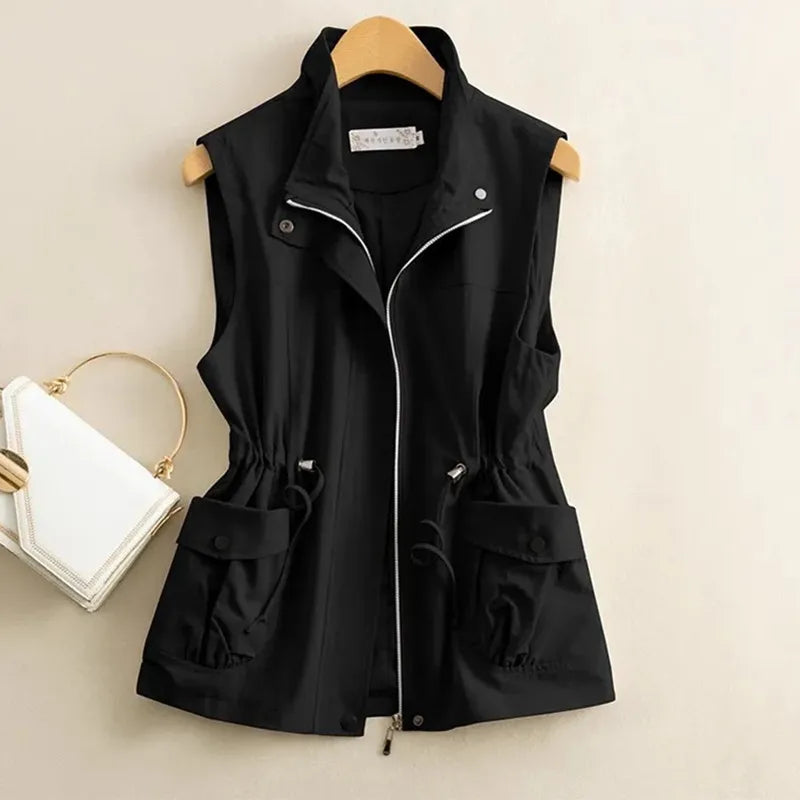 Short Waistcoat Jacket Women's Slim Spring Autumn Casual Outerwear Vest 2026 New Ladies Loose Pure cotton Sleeveless Coat - Matrix Studios