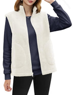 TACVASEN Polar Fleece Vests Women Fall Winter Lightweight Stand Collar Waistcoats Warm Soft 4 Pockets Sleeveless Outwear Jackets - Matrix Studios