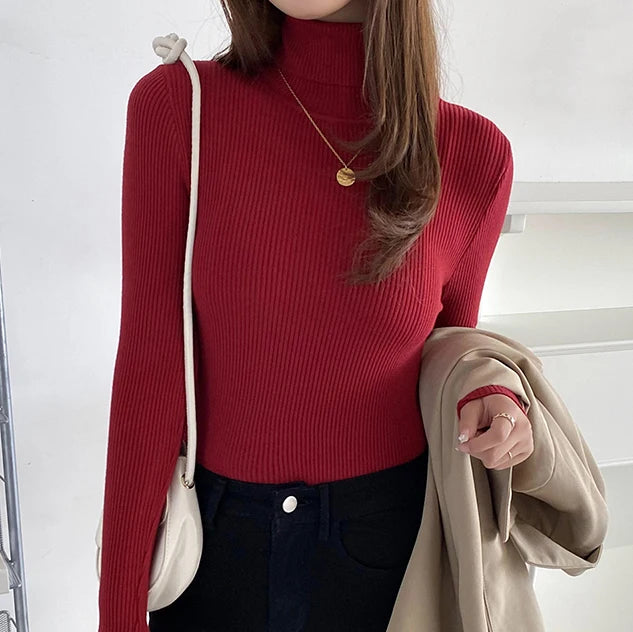 Heliar Women Fall Turtleneck Sweater Knitted Soft Pullovers Cashmere Jumpers Basic Soft Sweaters For Women 2026 Autumn Winter - Matrix-studios.com