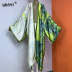WINYI Summer New Fashion Print Women Cardigan Loose Long Dress Elegant Party Boho Maxi Beach Holiday Cover Up Kimonos Kaftan - Matrix Studios