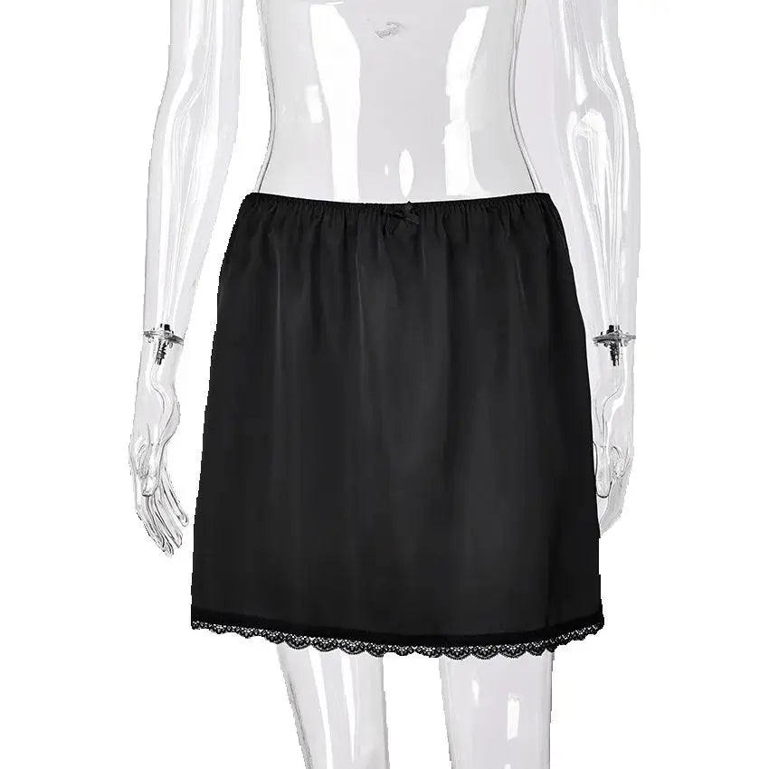 Linad Summer Sexy Satin White Mini Skirts For Women Street Chic Red High Waist Skirt Casual Slim Elastic Waist Skirt Female 2025 - Matrix-studios.com