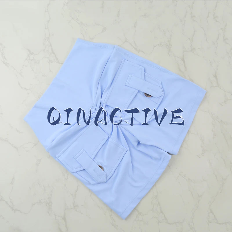QINACTIVE Yoga Shorts for Women Pocket Scrunched Butt Gym Leggings High Waist Push Up Tights Sexy Booty Sports Shorts Fitness - Matrix Studios