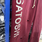 Quality Real Picture Sweatshirt Casual Pants Ink Splatter Waist Ripped Hole Drawstring Sports Satoshi Nakamoto Sweatpants - Matrix-studios.com