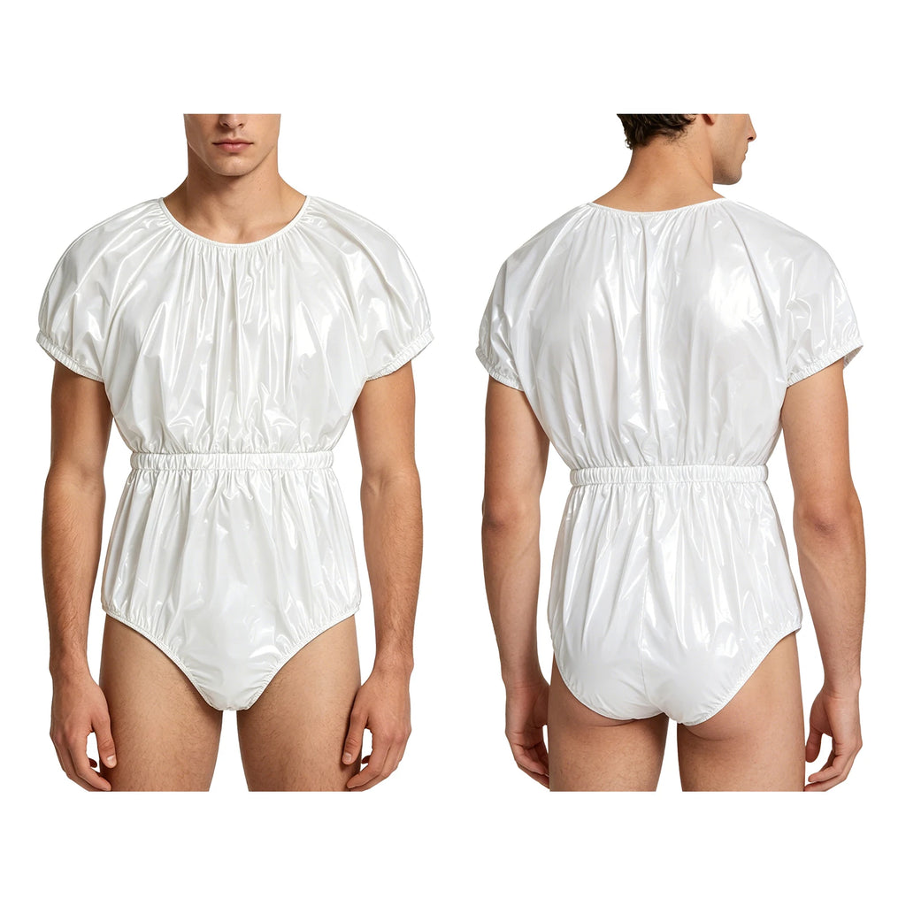 Men Women Waterproof Glossy Bodysuit Leak-proof Washable Diaper Cover Elderly Bedridden Special Needs Adaptive Jumpsuit Swimwear - Matrix Studios