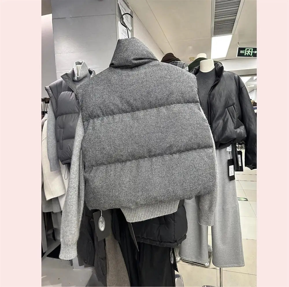 2025 Korea Chic Streetwear Personalized Vest Short Parkas Casual Elegant Coat Advanced High Street Moda All-match Women Jacket - Matrix Studios