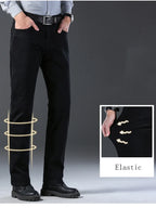 Men Classic Advanced Fashion Brand Pure Black Jeans Man Soft Breathe Stretch Slim Straight Denim Trousers Mens Pants Overalls - Matrix Studios