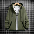 Thickened Men's Hooded Zipper Cardigan Casual Outerwear Fashionable Sweatshirt Autumn Winter New Arrival Cross-Border Style - Matrix Studios