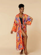 2026 Women Swimsuit Beach Cover Up Dress Sleeve Kaftan Beach Tunic Long Pareos Bikinis Cover Ups Summer Robe Plage Beachwear - Matrix Studios