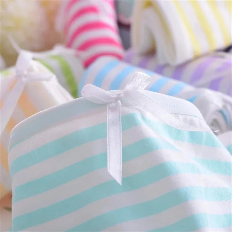 Japanese Anime Blue White Striped Panties Underwear Lolita Pink Briefs Lingerie Cute Soft Breathable Underpants Female Gifts New - Matrix Studios