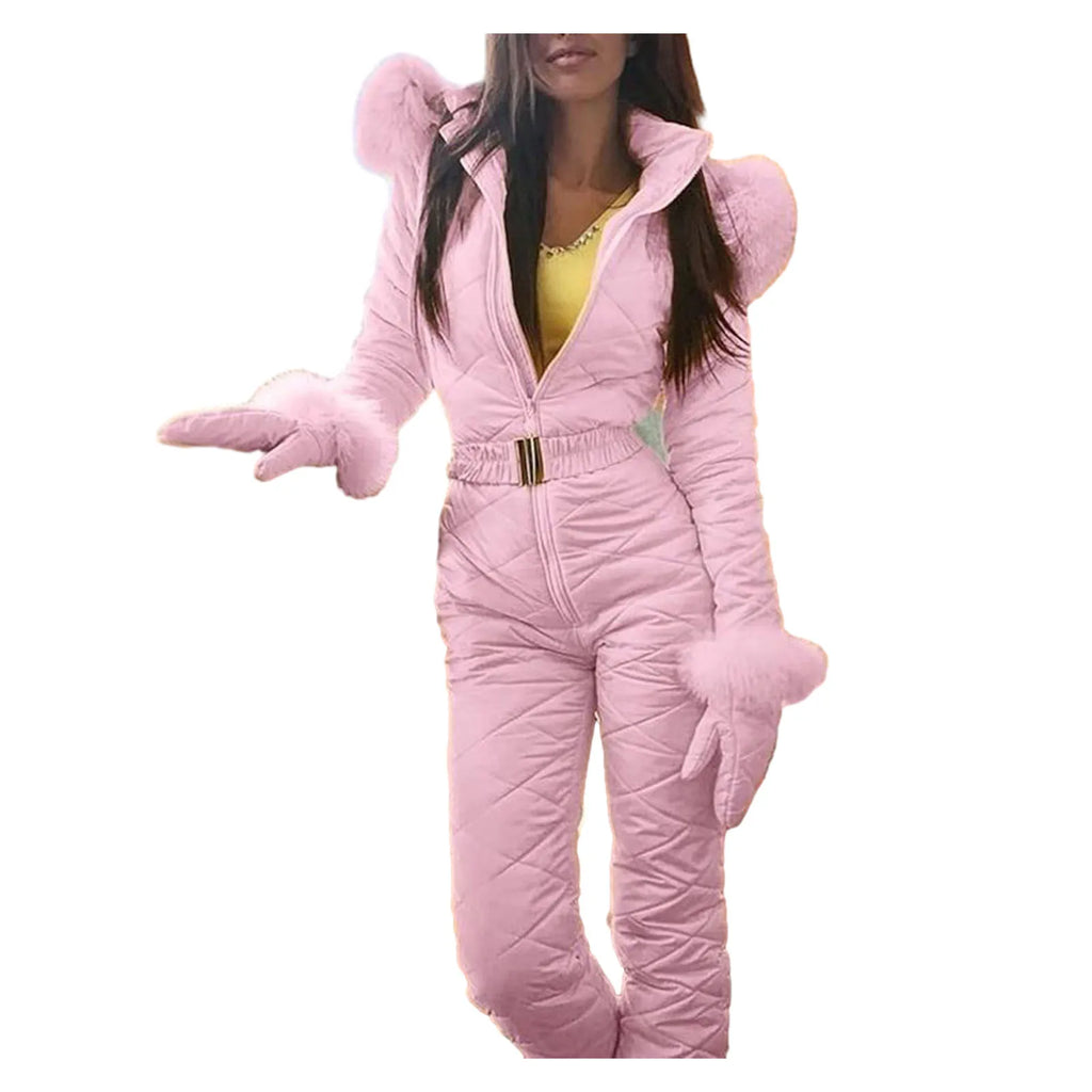 Winter Snowboard Jumpsuit Winter Outdoor Women's Hooded Jumpsuit Windproof Waterproof Ski Suit for Snowboarding Hiking Women Ski - Matrix Studios